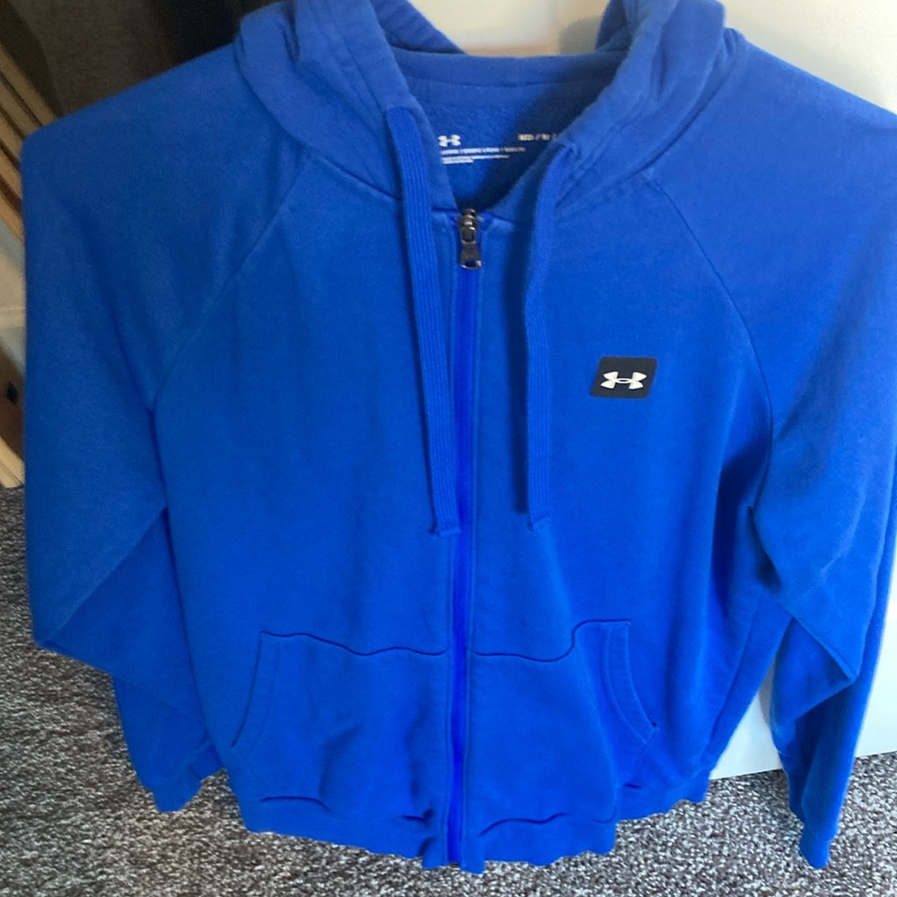 Royal Blue Under Armour Zip-Up Hoodie (Loose fit size medium)